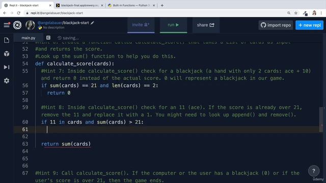 11 100DoC - Проект Блэкджек смотреть онлайн