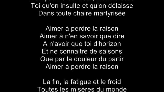 Aimer à Perdre La Raison Cover