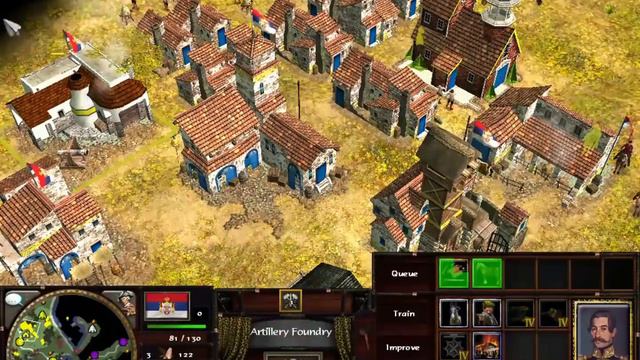 Age of Empires III Wars of Liberty Mod Gameplay: Serbians vs Romanians vs Ethiopians смотреть онлайн