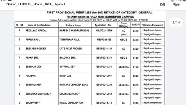 NBU - PG Online Admission Started 2021-22 || Provisional Merit list || University of North Bengal смотреть онлайн
