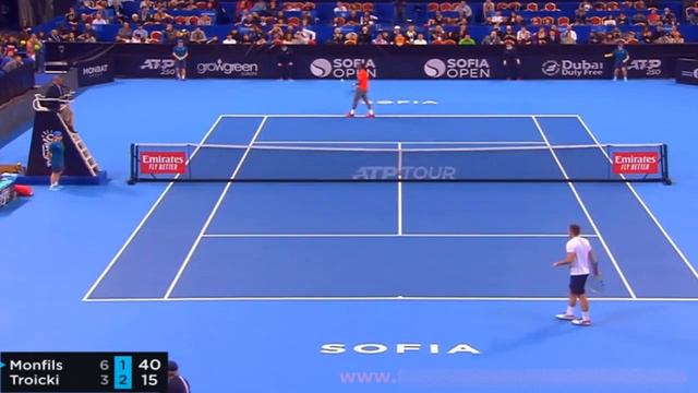 Gael Monfils vs Viktor Troicki Sofia highlights смотреть онлайн