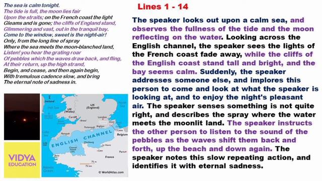 Dover Beach By Matthew Arnold | Malayalam Summary | Vidya Education #doverbeach #hsaenglish #vidya