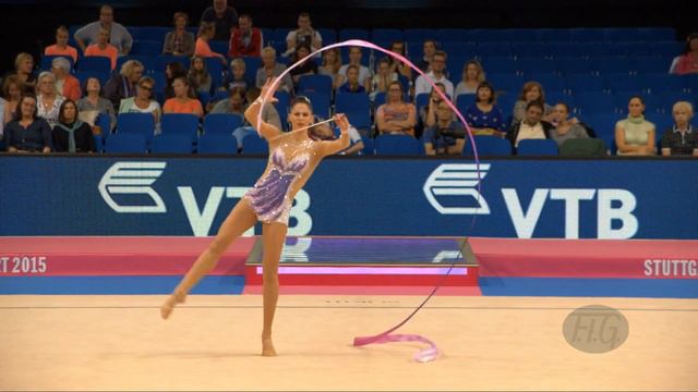 Carolina RODRIGUEZ (ESP) 2015 Rhythmic Worlds Stuttgart - Qualifications Ribbon смотреть онлайн