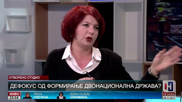 Отворено студио на ТВ Нова: Дефокус од формирање двонацинална држава смотреть онлайн