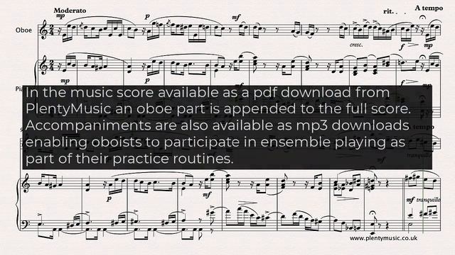 Cervantes I. | Invitación arr. oboe & piano | sheet music video смотреть онлайн