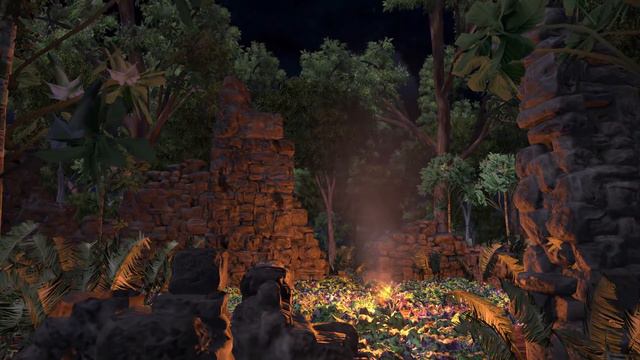 THE MAGICAL RUINS | Nighttime Forest & Crackling Campfire Sounds | Long Bedtime Story For Grown Ups