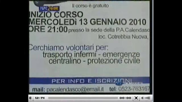 Servizio corso Pubblica Assistenza Calendasco - Tg Teleducato Piacenza смотреть онлайн