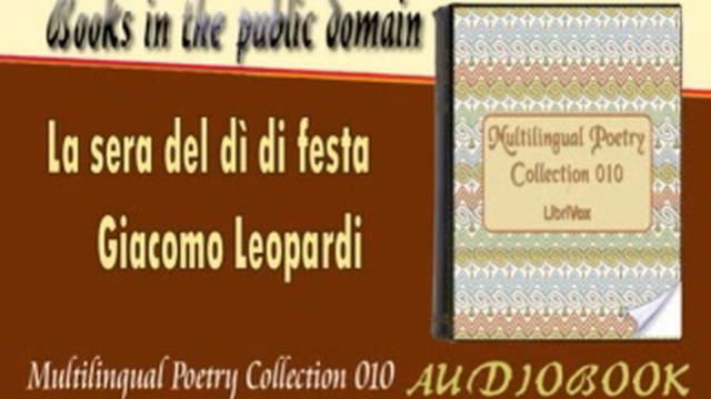 La Sera Del Dì Di Festa Giacomo Leopardi Audiobook