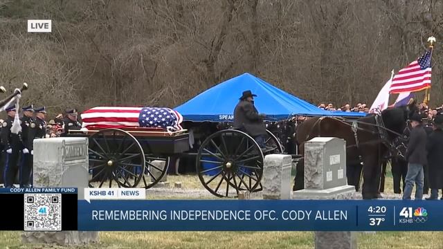 Casket for slain Officer Cody Allen arrives in Odessa for graveside services смотреть онлайн