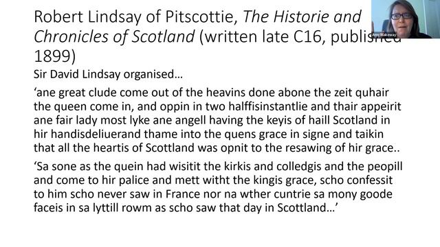 Cupar & District Online Talks 2022 - Lyndsay & The Court Of King James V