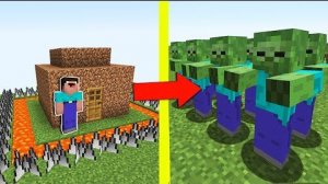 НУБ ПОСТРОИЛ САМЫЙ ЗАЩИЩЕННЫЙ ДОМ МАЙНКРАФТ ! НУБИК ПРОТИВ ЗОМБИ ТРОЛЛИНГ ЛОВУШКА MINECRAFT Мультик