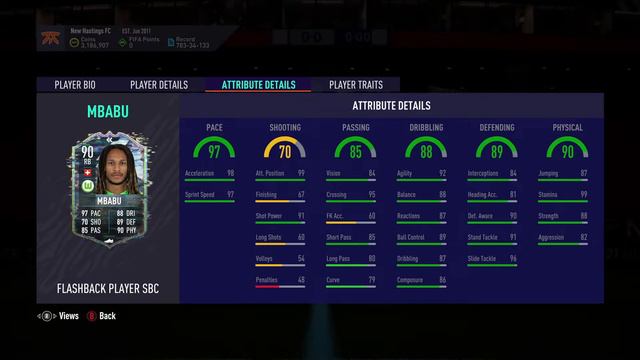 90 Kevin Mbabu Flashback Player SBC FIFA 21