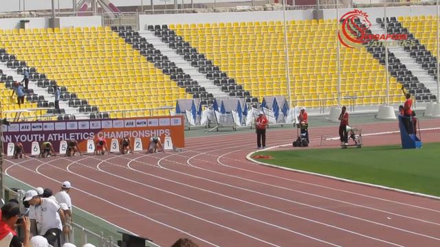 100m Boys Heat 2 FALSE START -  2015 Asian Youth Athletics Championships