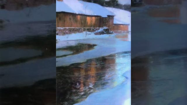 Un tableau pour méditer : Frits Thaulow ( Une vieille fabrique sous la neige 1892) смотреть онлайн