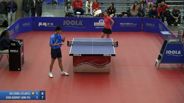 2012 JOOLA/NATT Teams Quarterfinal Match 6 - Dora Kurimay Vs Kai Zhang