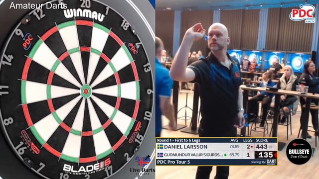 Daniel Larsson Vs Gudmundur Valur Sigurdsson  First Round  PDC Nordic & Baltic Pro Tour 5 2023
