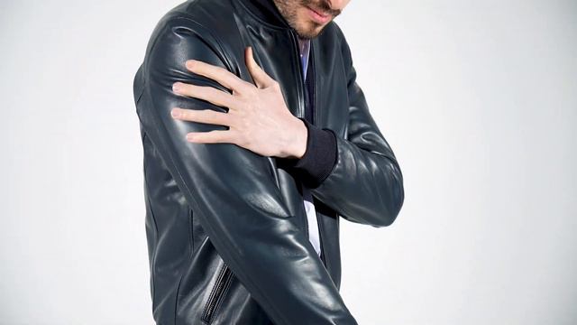 Bomber Da Uomo In Vera Pelle Blu - A101