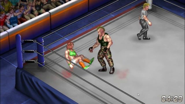 Fire Pro Wrestling World - Jack 2 (Tekken) vs Lindsey using bearhugs/belly punches смотреть онлайн