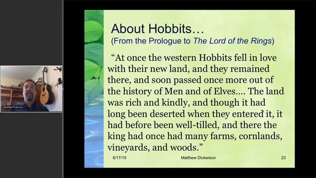 Tolkien As Early Environmentalist, By Matthew Dickerson