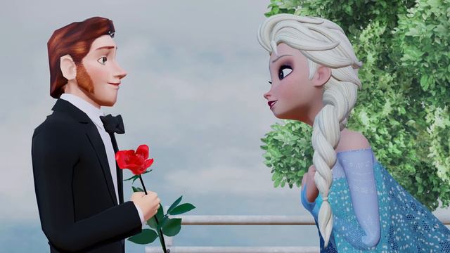 Frozen Elsa receives a rose from Hans смотреть онлайн
