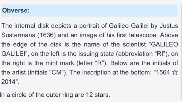 2 Euro, Italy - Portrait Of Galileo Galilei = 6.5OO.000