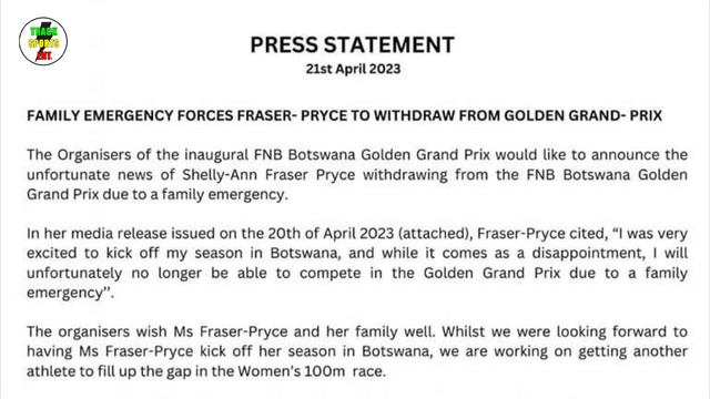 BREAKING NEWS: Shelly-Ann Fraser -Pryce OUT of the FNB Golden Grand Prix смотреть онлайн