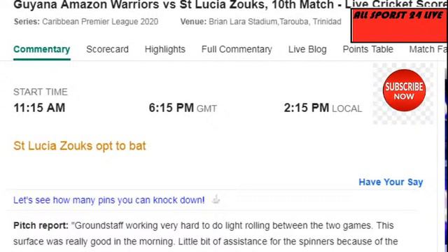 Guyana Amazon Warriors vs St Lucia Zouks, 10th Match ,#CPL #Live #T20 смотреть онлайн