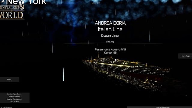 Andrea Doria Hits A Mine And Sinks! | Tiny Sailors World | Roblox