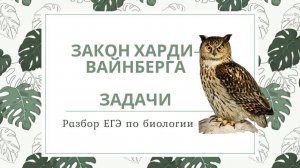 Закон Харди-Вайнберга. Решаем задачи