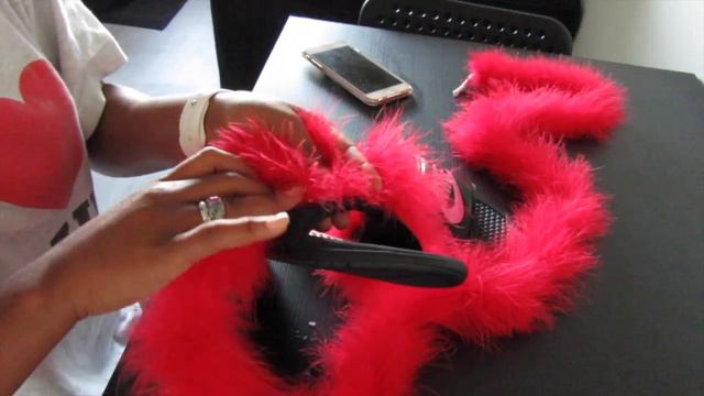 DIY Nike Fur Slippers