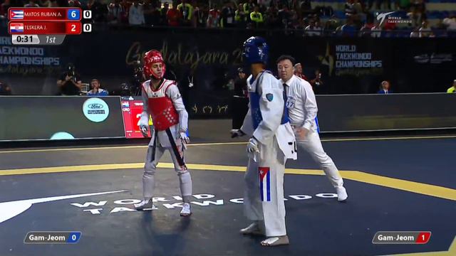 313 M-54kg R-32 MATOS RUBAN Akely CUB 🔵 vs 🔴 TESKERA Josip CRO I Guadalajara 2022 WT Championships смотреть онлайн