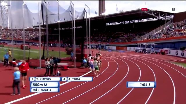 European Athletics Championship: Round 1 - Heat 3: Amel Tuka 2nd in Amsterdam (1:46.94) смотреть онлайн