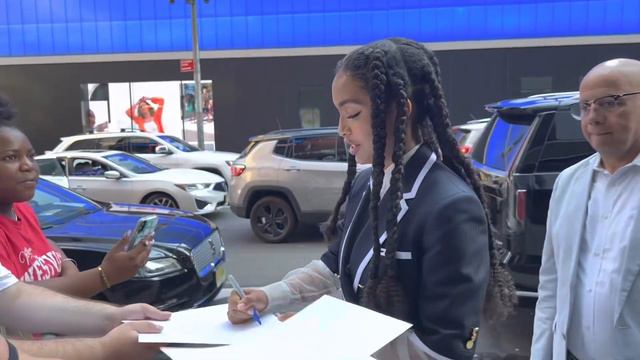 Giving Schoolgirl Chic Grown-ish Star Yara Shahidi Signs Autographs And Takes Selfies At GMA In NYC