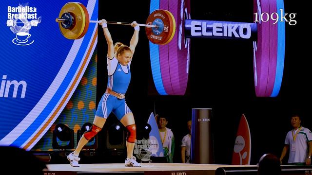Kristina Shermetova (53kg Turkmenistan) 91kg Snatch 113kg Clean and Jerk - 2017 weightlifting world смотреть онлайн