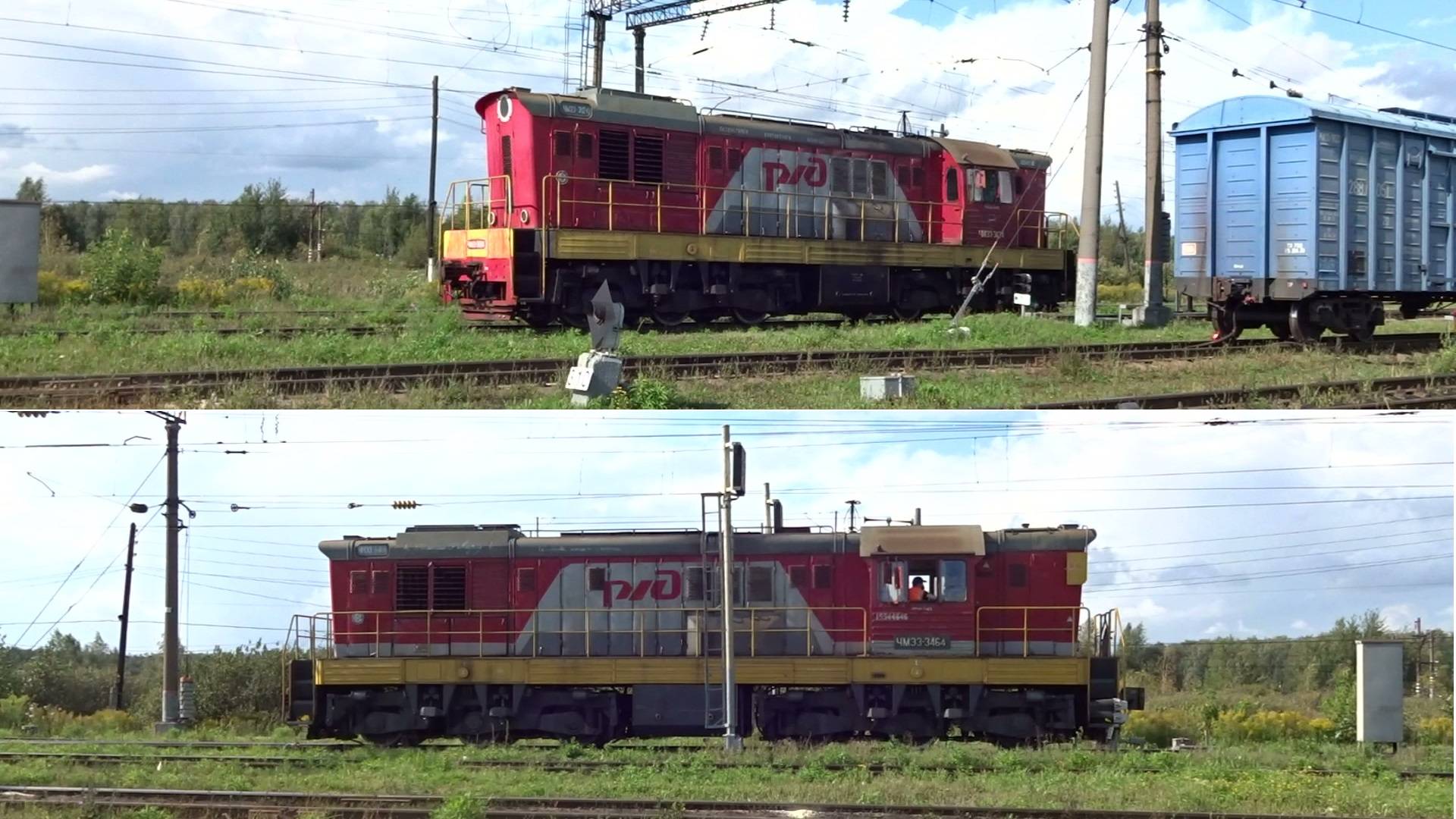 Манёвры тепловозов ЧМЭ-3 №3124 и №3464 на станции Нижний Новгород Сортировочный смотреть онлайн