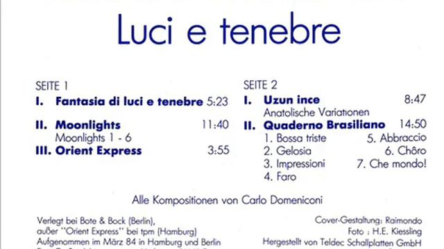 Carlo Domeniconi – Luci E Tenebre (LP 1984)