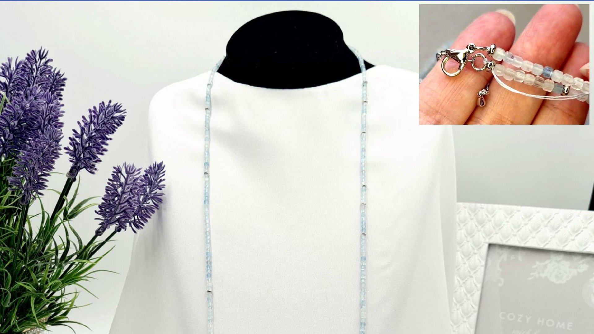 Как прикрепить замок к бусам на нити. Сотуар из голубого топаза своими руками. смотреть онлайн