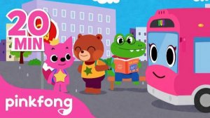 The Wheels on the Pink School Bus and more | 🏫 Back to School Pinkfong Songs for Children