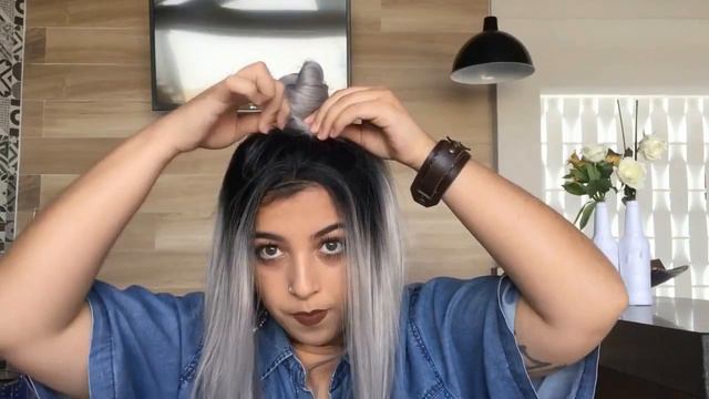 Stylish 4 Hairstyles With FESHFEN Hair (Portuguese)| Camila Carregal Feshfen Grey Wig Review