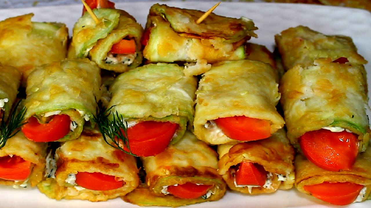 📌 Вкусные закусочные рулетики "Тещин язык" - отличная остренькая закуска из жареных кабачков смотреть онлайн