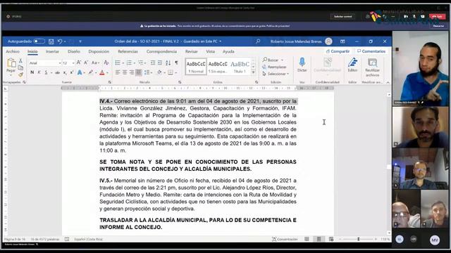 Sesión Ordinaria N° 67-2021 - 10-08-2021 смотреть онлайн