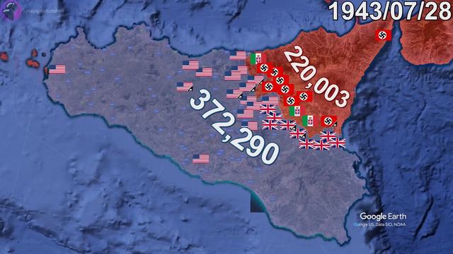 Allied Invasion of Sicily in 1 minute using Google Earth смотреть онлайн