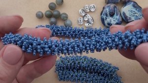 Necklace.15. Колье из бисерного меха " Морские камушки". #морезовет2023