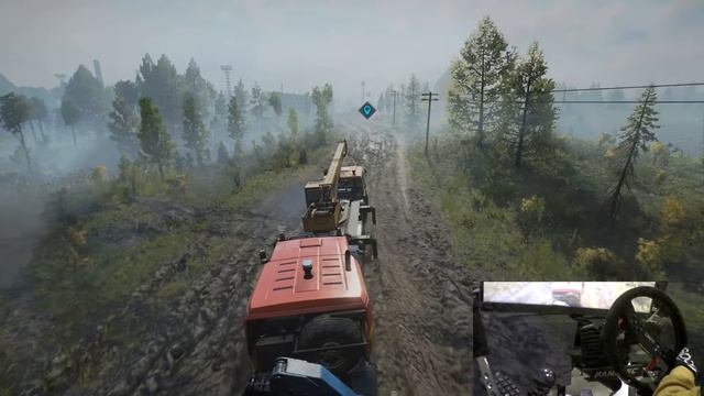 snowrunner #7 Deliver Secure Contrainer to Factory - Radioactive fossils -Truck engine sound ASMR смотреть онлайн