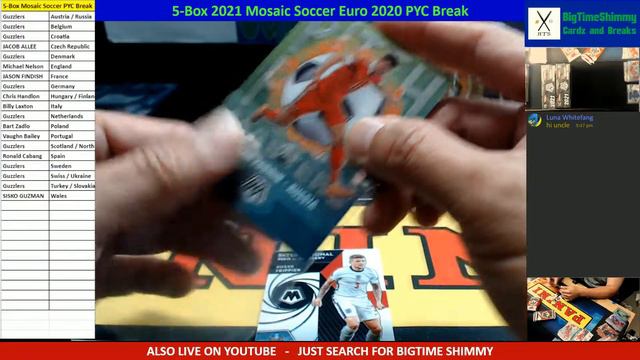 5-Box 2020-21 Panini Mosaic Soccer Euro 2020 Pick Your Country Break