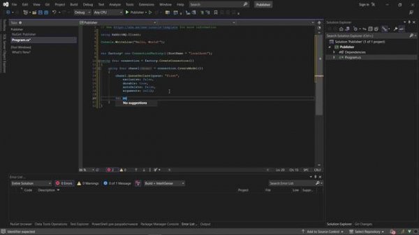 Самый простой пример использования Rabbitmq c#