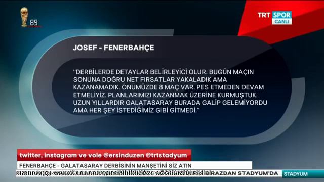 Fenerbahçe 0-0 Galatasaray | Stadyum 17 Mart | Mustafa Denizli ve Ali Gültiken Yorumları [Fubal TV смотреть онлайн