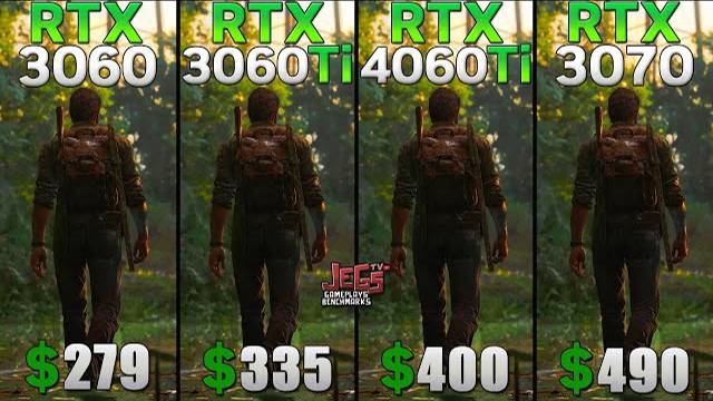 сравнение RTX3060  Vs RTX3060TI Vs RTX4060TI Vs RTX3070