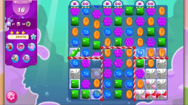 Candy Crush Saga 7494 Hard Level UFO booster! смотреть онлайн