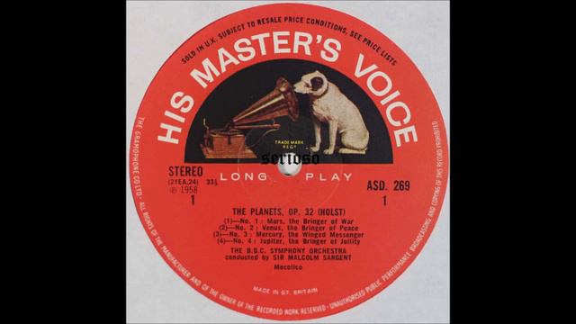 Holst, The Planets, Op 32, side 1, Sir Malcolm Sargent, cond смотреть онлайн